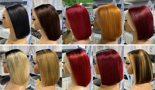 99J Burgundy Sleek Blunt Cut Bob – 13x4 Lace Front Wig