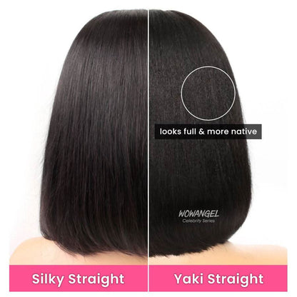 Straight Blunt-Cut Bob Wig – Middle Part, Natural Black