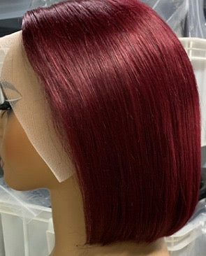 99J Burgundy Sleek Blunt Cut Bob – 13x4 Lace Front Wig